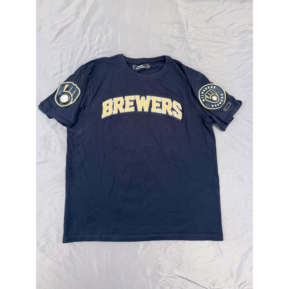 Pro Standard Mens Milwaukee Brewers MLB Luxury Athletic T-Shirt‎ Navy Blue XL